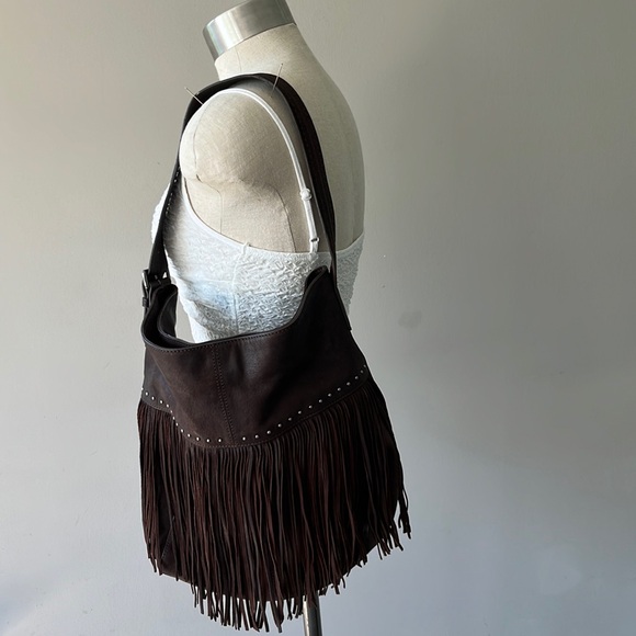 Lucky Brand Handbags - Beautiful leather shoulder bag with fringe from Lucky
